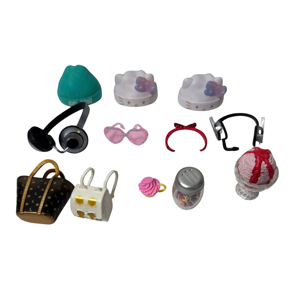 L.O.L. Surprise & MGA Miniverse Hello Kitty Doll Accessories Miniature Lot 11pc